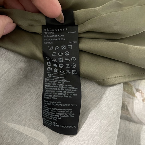 🔥SEXY🔥NWT Allsaints Laura Dorada Silk One Shoulder Dress US Sz 0 - Picture 16 of 16